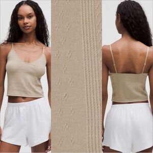 Lululemon Cotton Pointelle Cropped Cami Tank Top